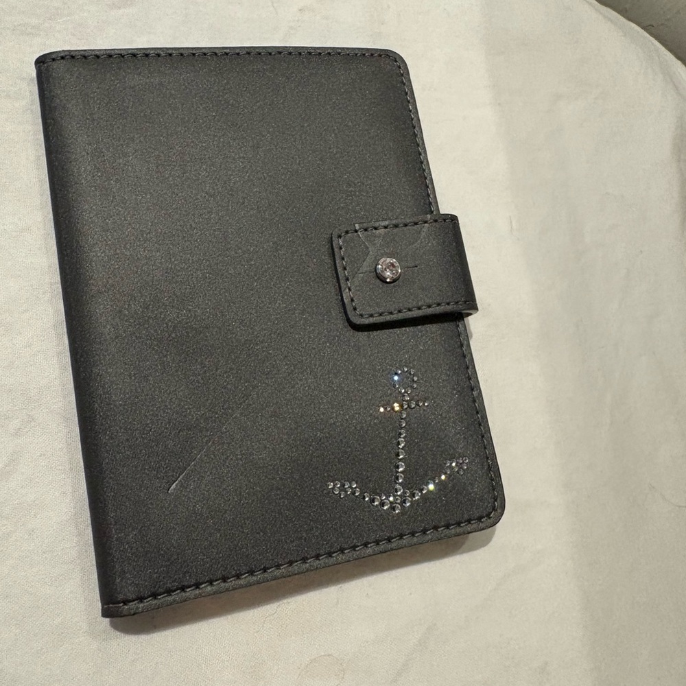 Ulysse Nardin Black Leather Wallet with Silver Accents